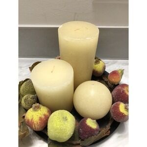 Christmas Make The Season Bright Holiday Decor Centerpiece Candle Set